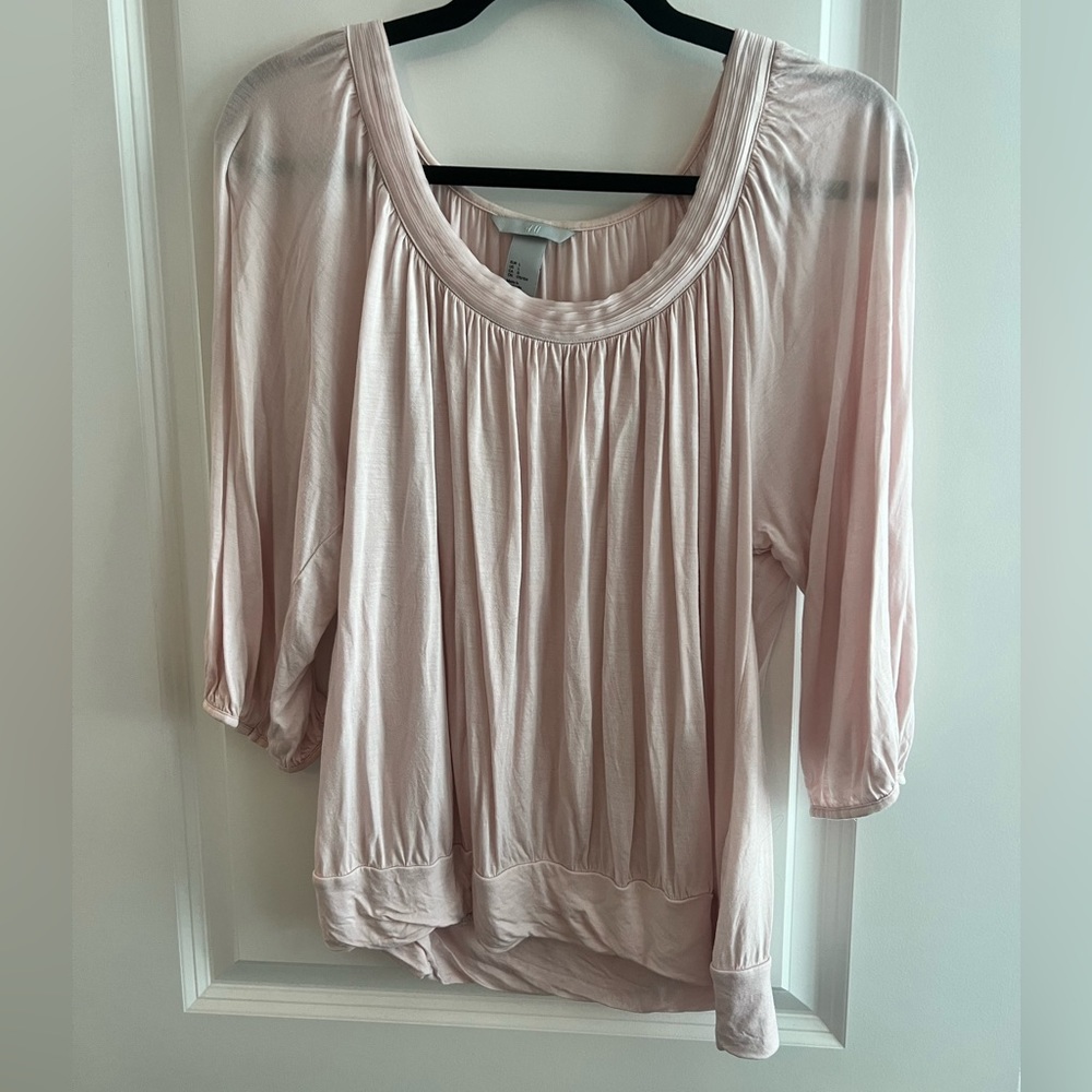 H&M Light Pink 3/4 sleeve blouse